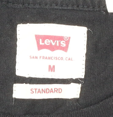 Levi's Men's Black Medium Regular Fit Logo Crew Neck T-Shirt