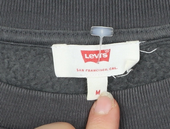 Levi's Womens Grey Logo Long Sleeve Crew Neck T-Shirt Dress M