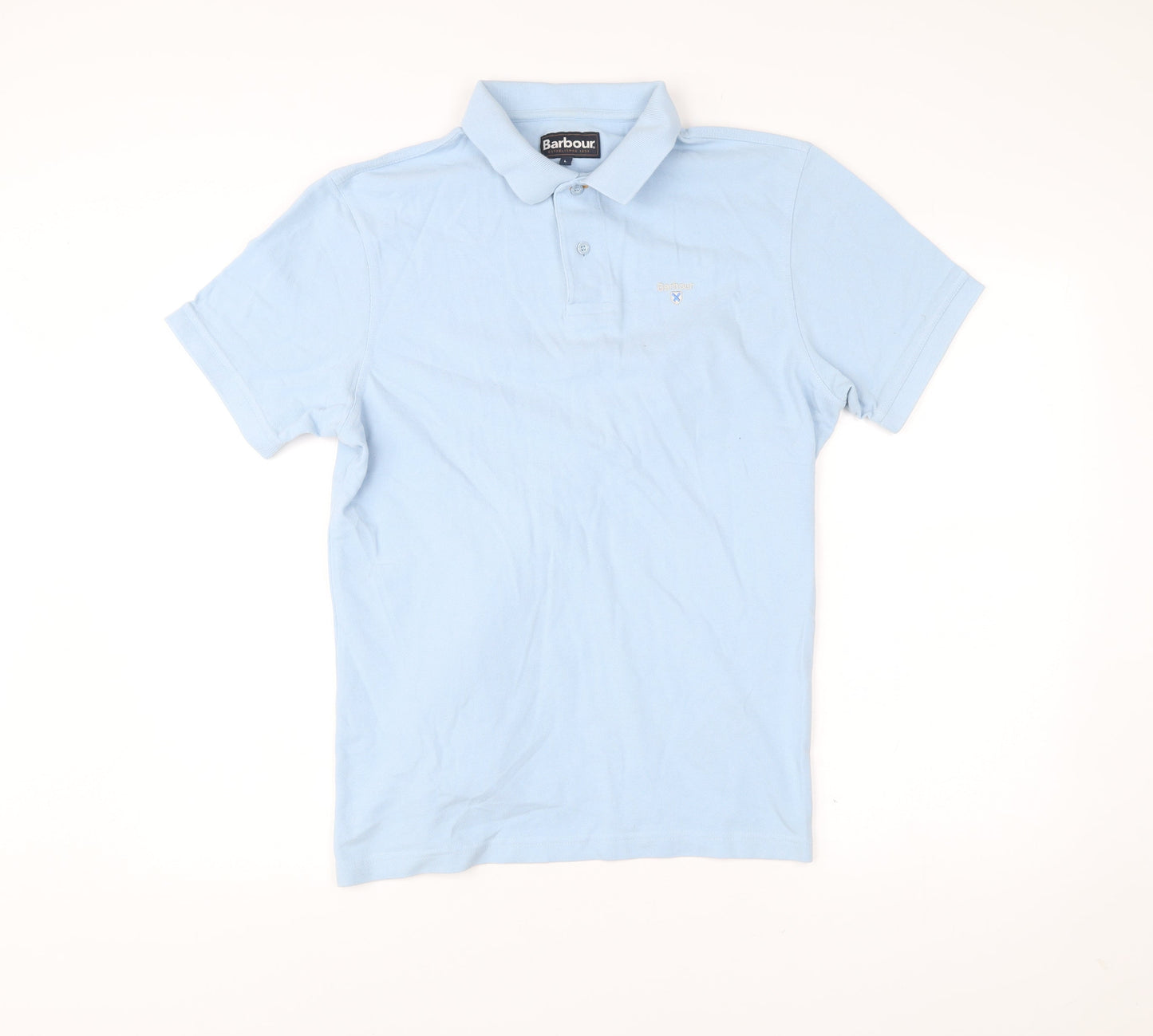 Barbour Men’s Blue Polo Shirt Size L Cotton Short Sleeve Classic