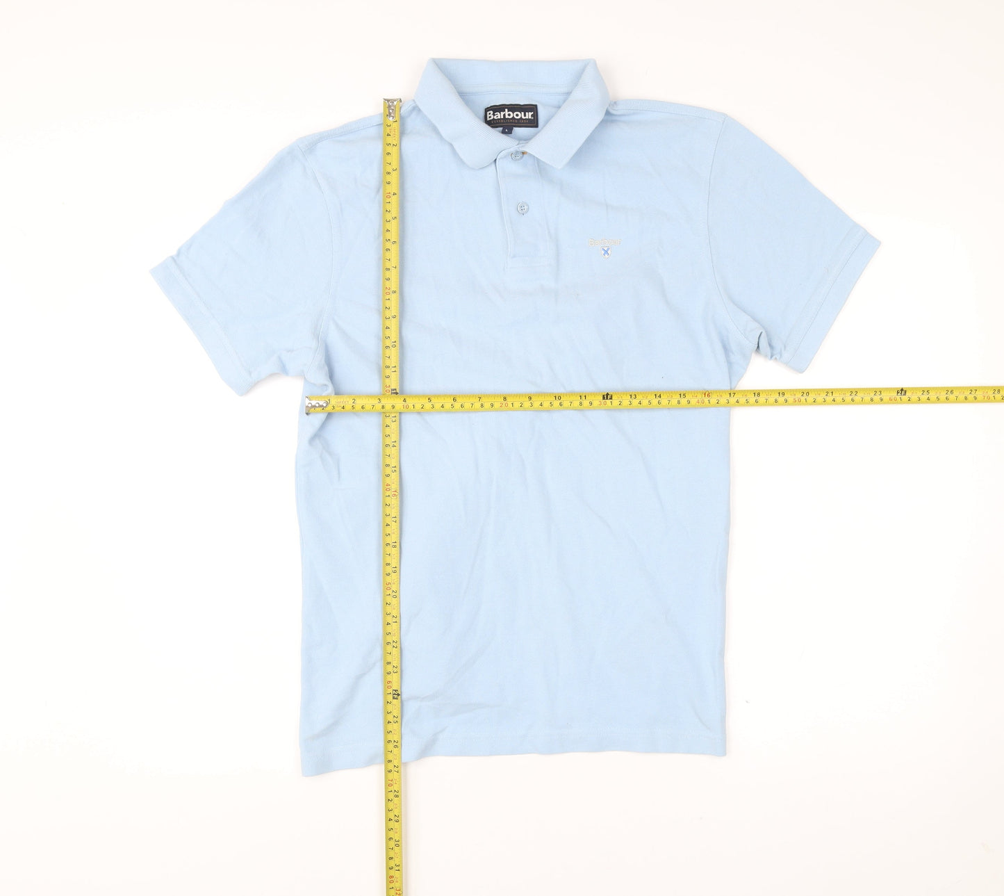 Barbour Men’s Blue Polo Shirt Size L Cotton Short Sleeve Classic