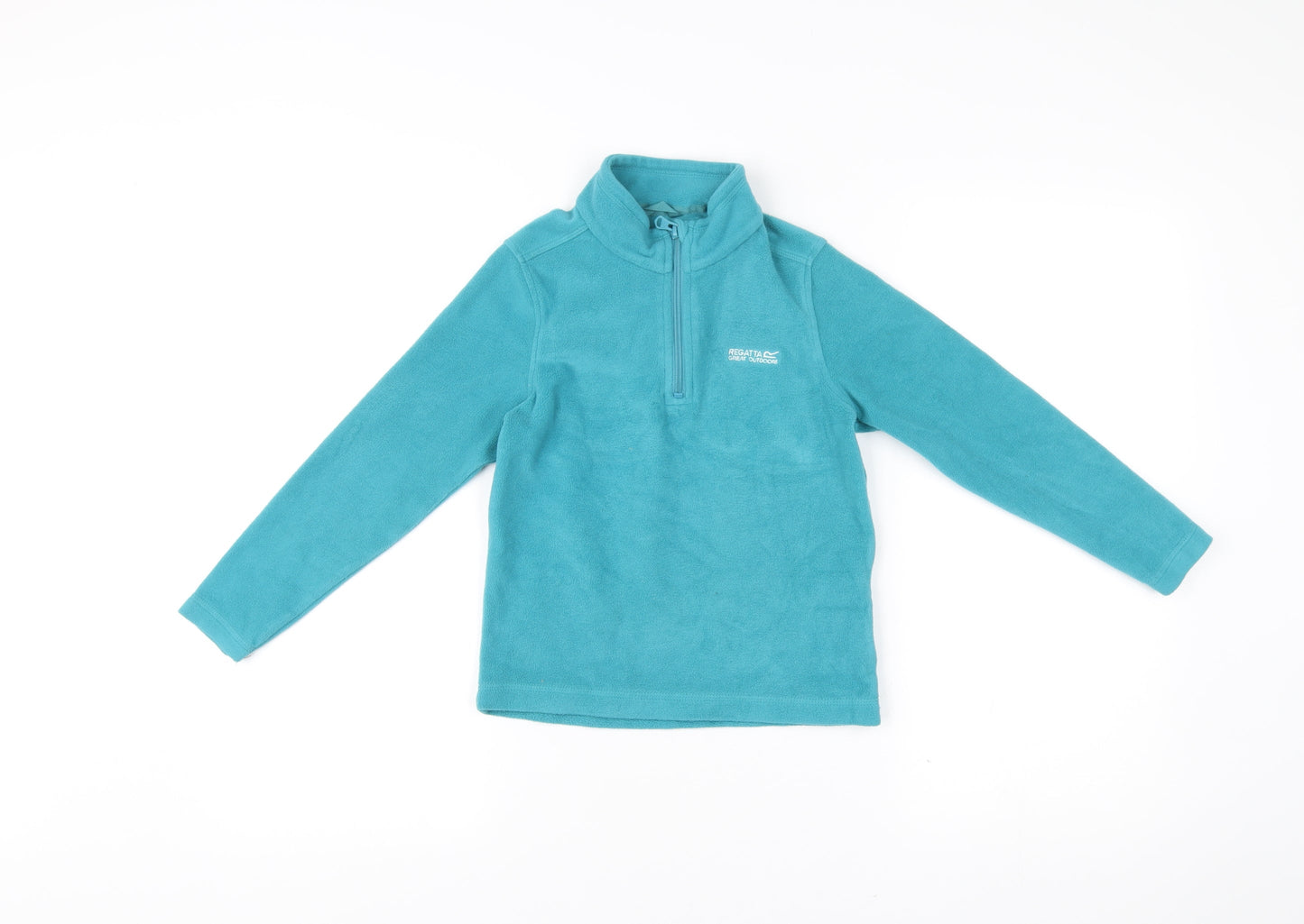 Regatta Girls Blue Fleece Jacket 7-8 Yrs Lightweight 1/4 Zip Outdoor
