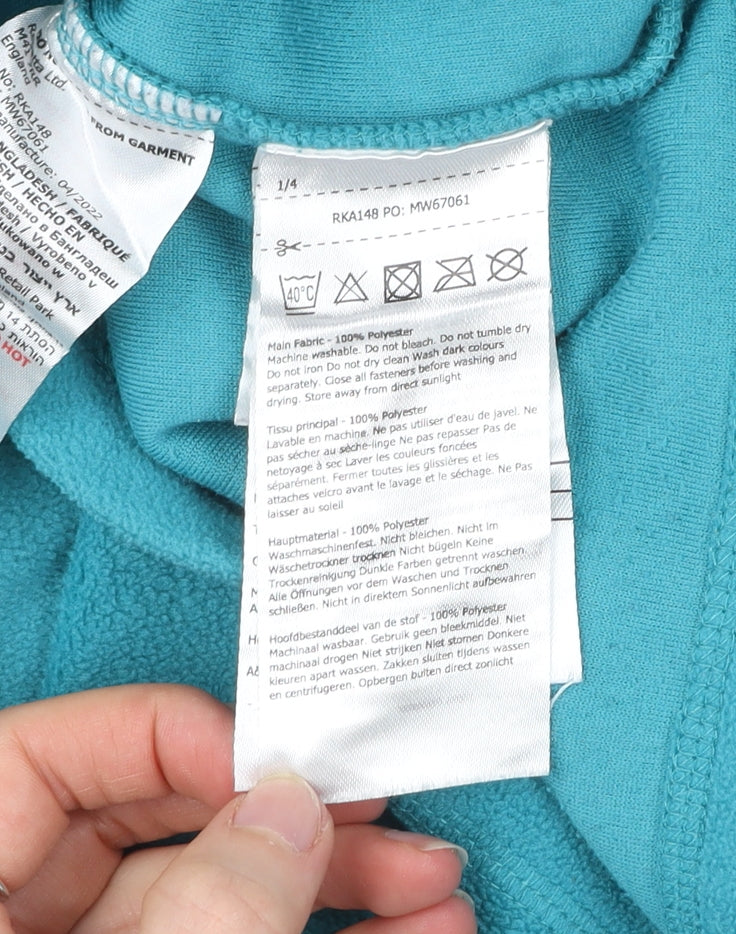 Regatta Girls Blue Fleece Jacket 7-8 Yrs Lightweight 1/4 Zip Outdoor