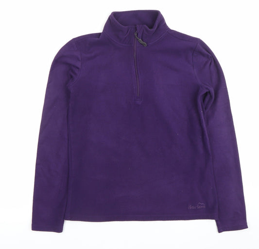 Peter Storm Womens Purple Fleece Sweatshirt Size 10 Outdoor 1/2 Zip