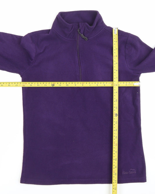 Peter Storm Womens Purple Fleece Sweatshirt Size 10 Outdoor 1/2 Zip