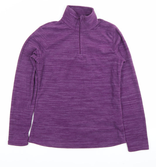 Mountain Warehouse Womens Purple Fleece Sweatshirt UK 10 Half Zip Long Sleeve