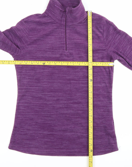 Mountain Warehouse Womens Purple Fleece Sweatshirt UK 10 Half Zip Long Sleeve
