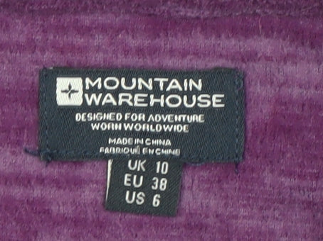 Mountain Warehouse Womens Purple Fleece Sweatshirt UK 10 Half Zip Long Sleeve