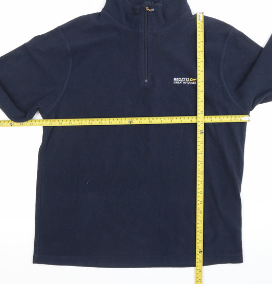 Regatta Mens Blue Fleece Sweatshirt M Pullover 1/2 Zip Outdoor Hiking