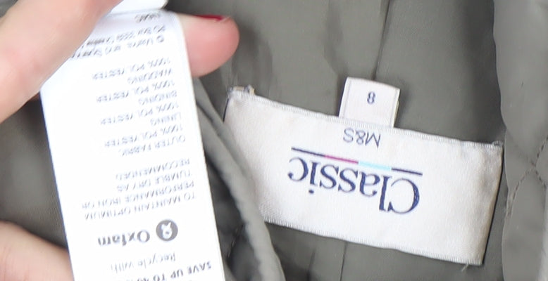 Marks and Spencer Womens Beige Quilted Jacket Size 8 Casual Mid-Length