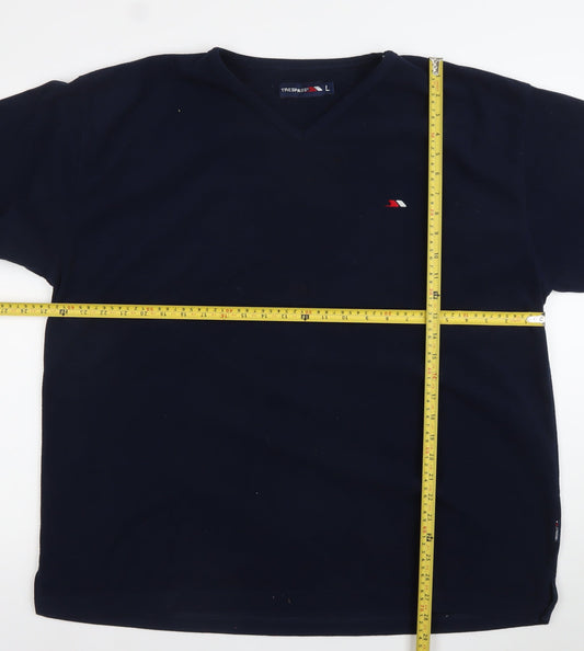 Trespass Men’s Blue Fleece Sweatshirt L V-Neck Pullover