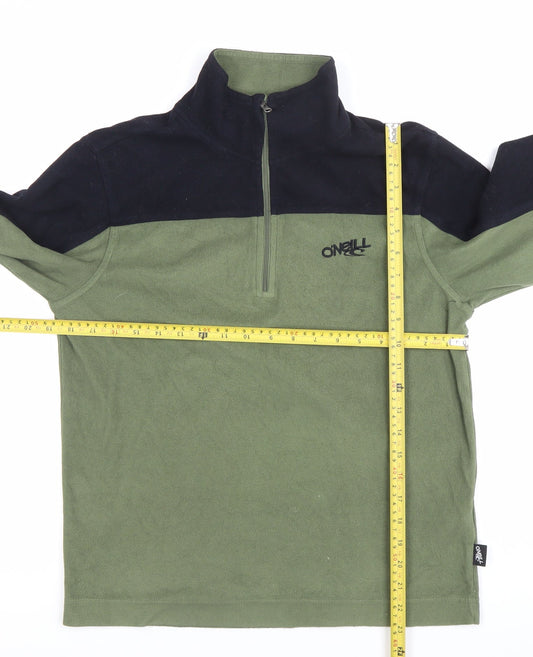 O'Neill Men's Green & Black Fleece Sweatshirt S 1/2 Zip Pullover