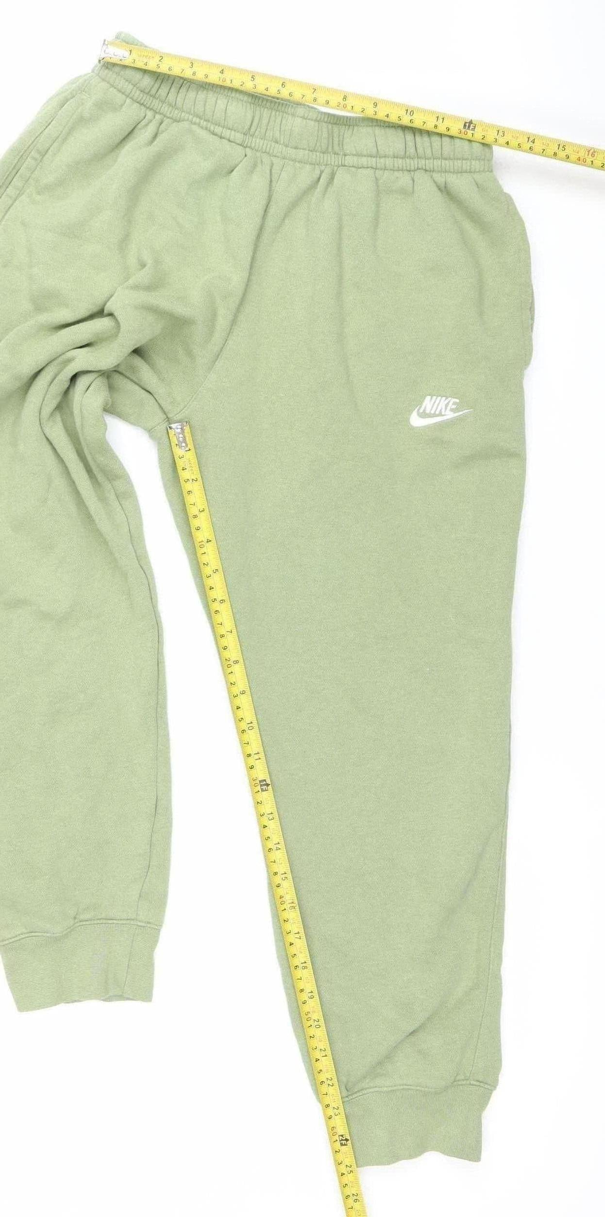 Nike Womens Green Sweatpants M Regular Fit Cotton Fleece Joggers