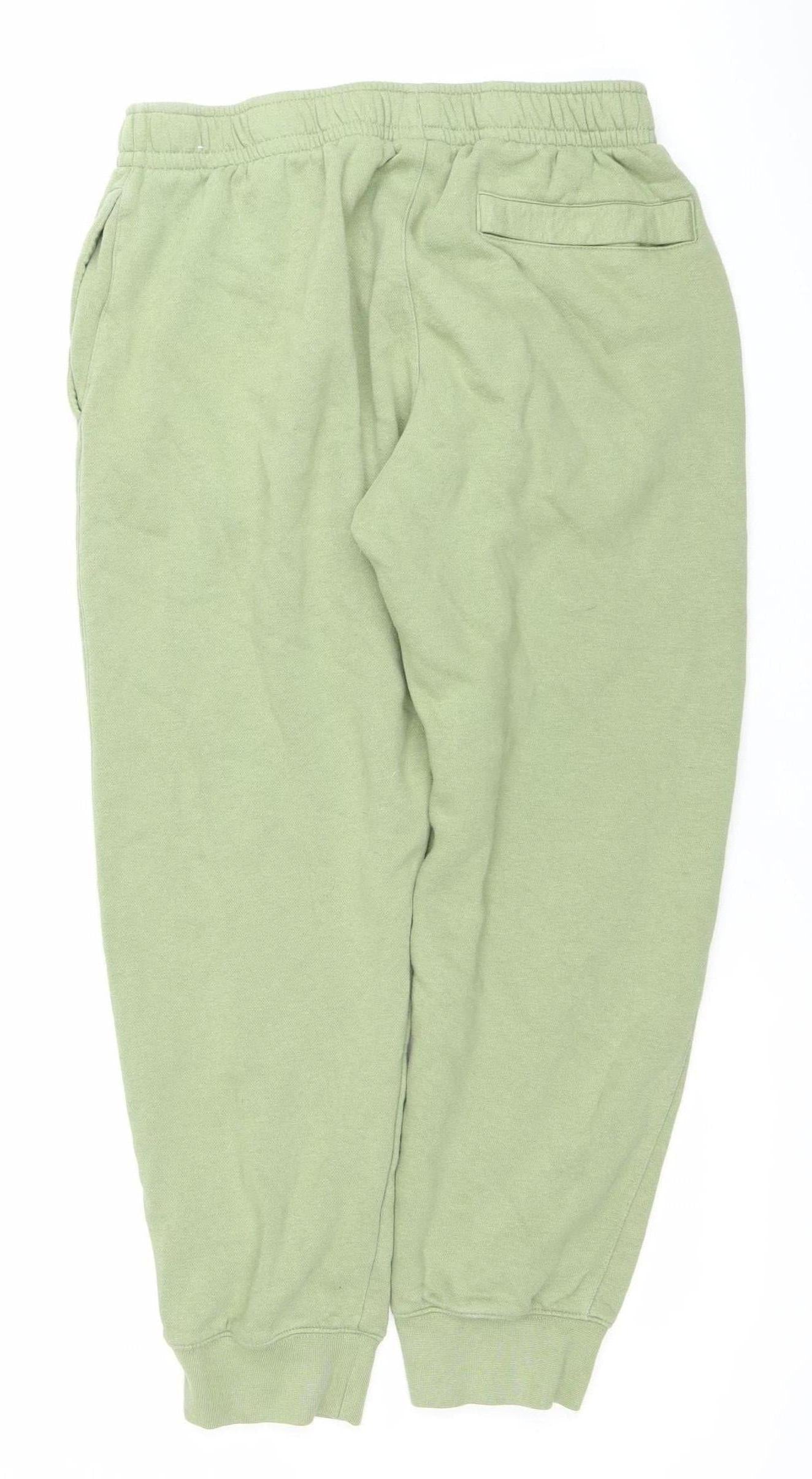 Nike Womens Green Sweatpants M Regular Fit Cotton Fleece Joggers