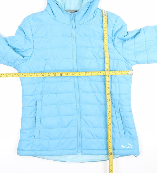 Peter Storm Women’s Blue Hooded Puffer Jacket Size 12