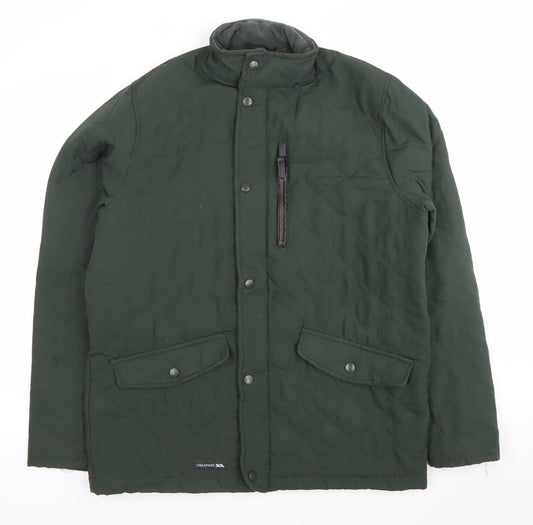 Trespass Men’s Green Quilted Jacket S Regular Fit Mid-Length