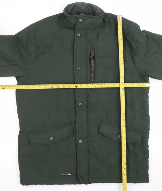 Trespass Men’s Green Quilted Jacket S Regular Fit Mid-Length