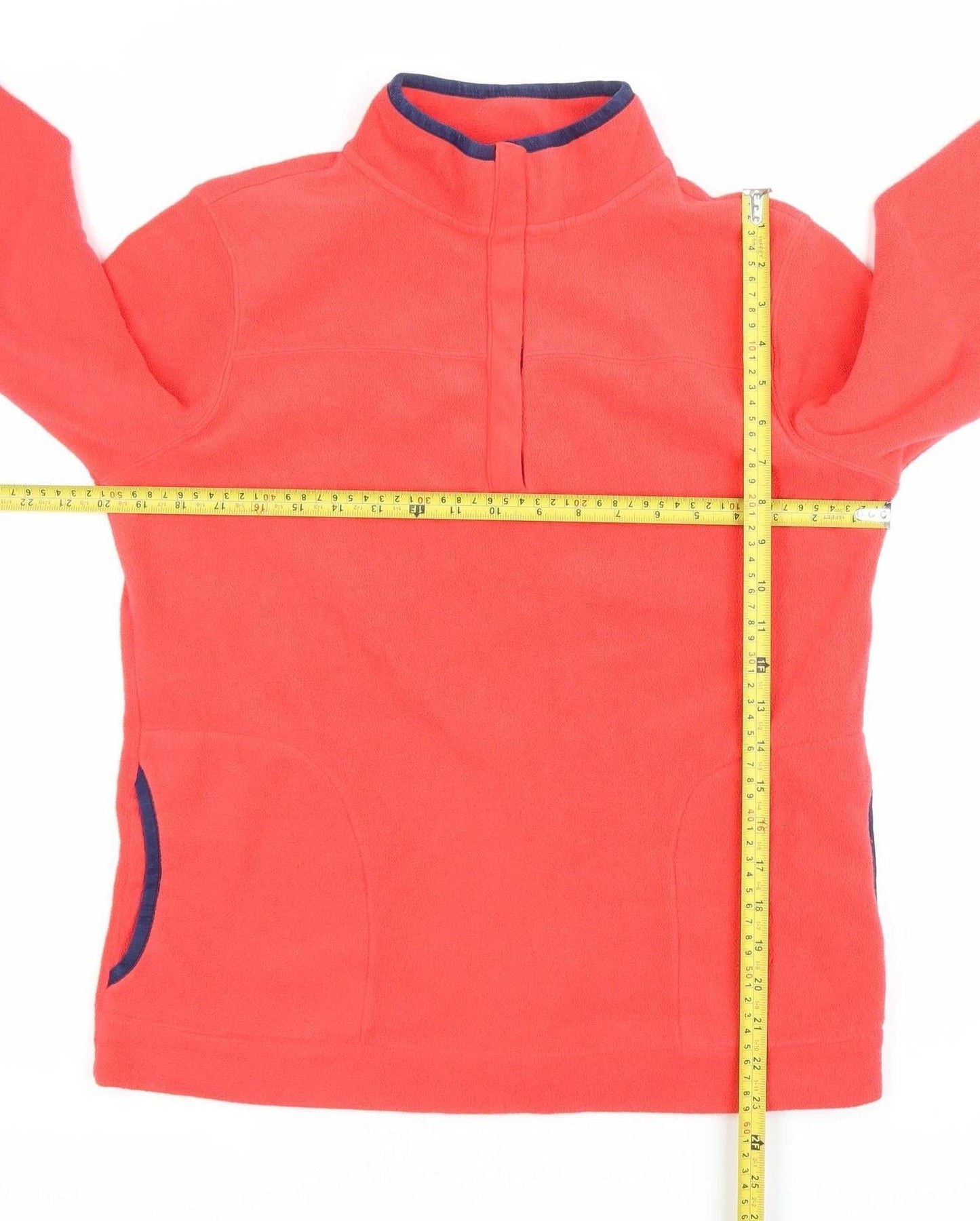 Lands' End Womens Red Fleece Sweatshirt Pullover L High Neck