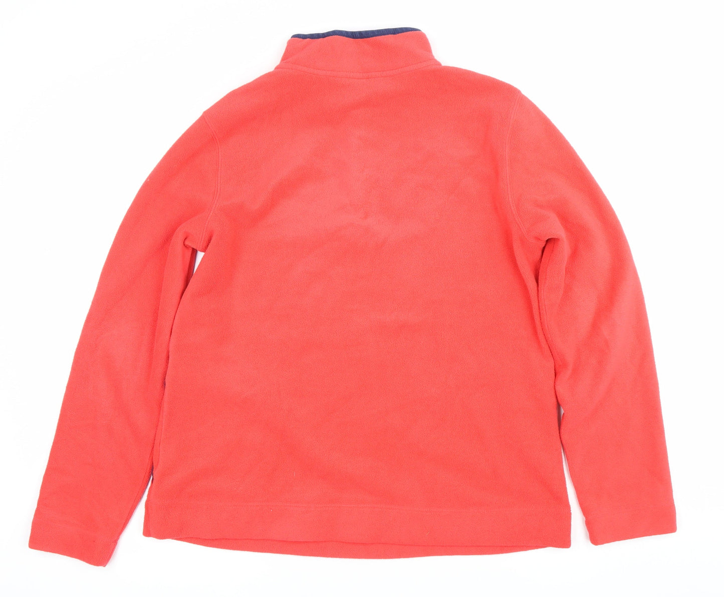 Lands' End Womens Red Fleece Sweatshirt Pullover L High Neck