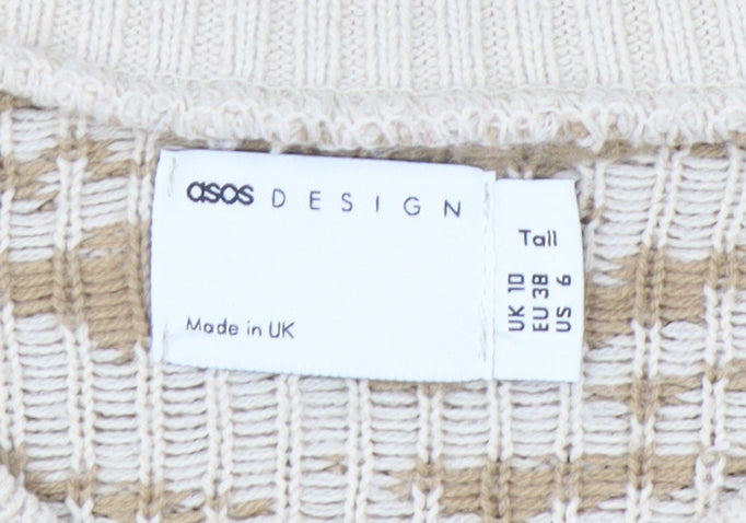 Additional view of ASOS Women’s Beige Animal Print Jumper, size UK 10, Tall Acrylic Knit
