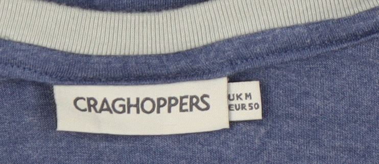 Craghoppers Men's Blue Crew Neck Short Sleeve Cotton Blend T-Shirt M