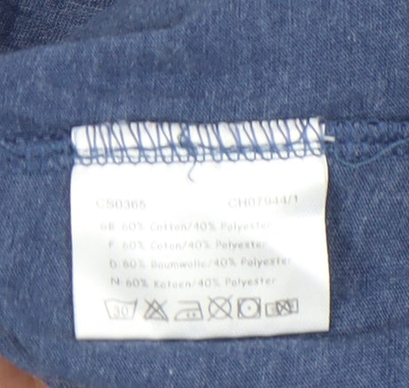 Craghoppers Men's Blue Crew Neck Short Sleeve Cotton Blend T-Shirt M