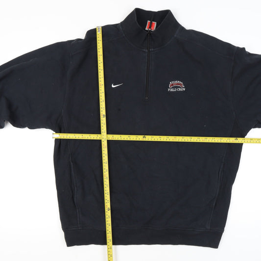 Nike Men’s Black L 1/4 Zip Pullover Sweatshirt Field Crew Sportswear