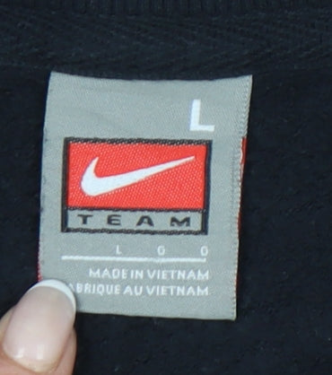 Nike Men’s Black L 1/4 Zip Pullover Sweatshirt Field Crew Sportswear