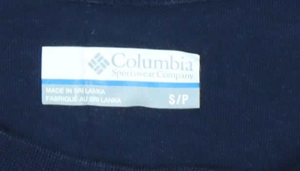 Columbia Men’s Blue Long Sleeve Logo Cotton T-Shirt Size S