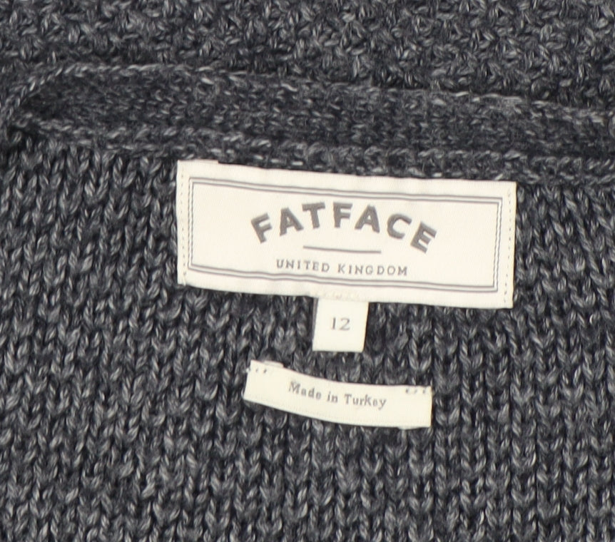 FatFace Women’s Grey Size 12 Long Sleeve Knit Cardigan