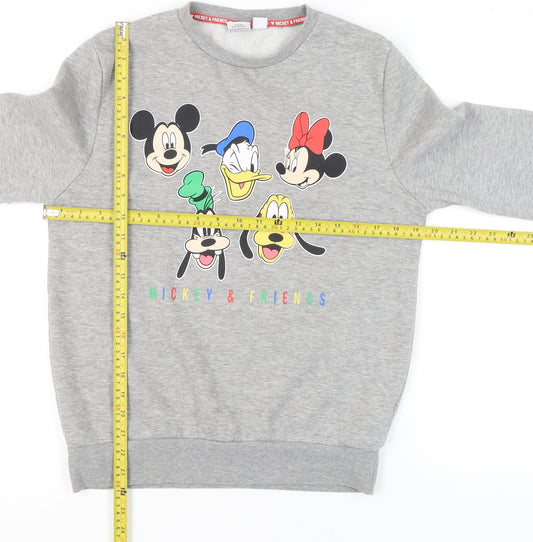 Disney Women Grey Mickey & Friends Sweatshirt Size S UK 6/8 Pullover
