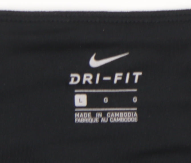 Nike Womens Black Capri Leggings L Slim Fit Dri-FIT Running