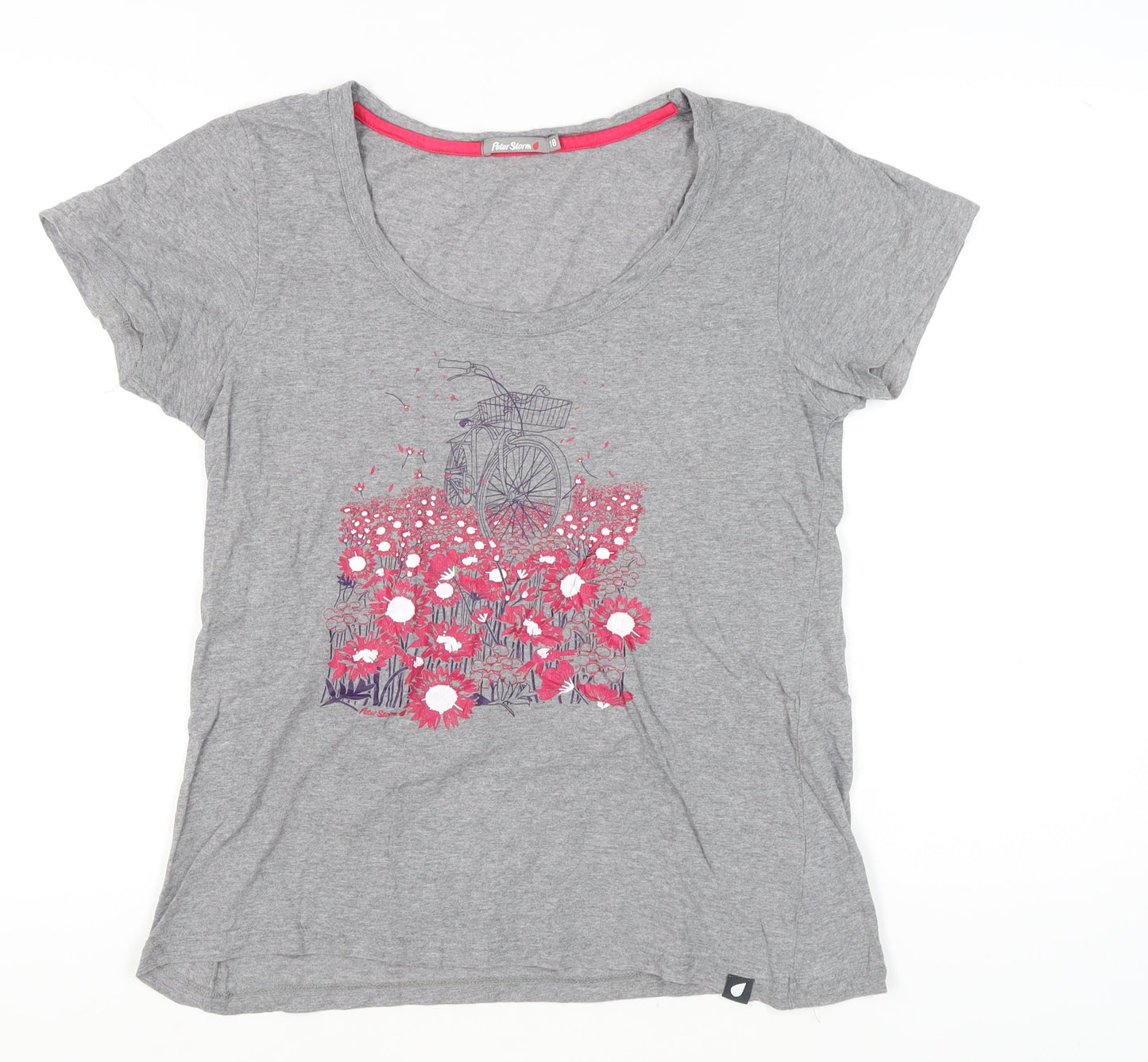 Peter Storm Womens Grey Floral Graphic T-Shirt Size 18