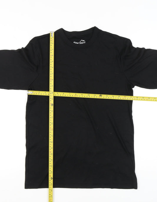 Peter Storm Men's Black Long Sleeve Cotton Crew Neck T-Shirt Size M