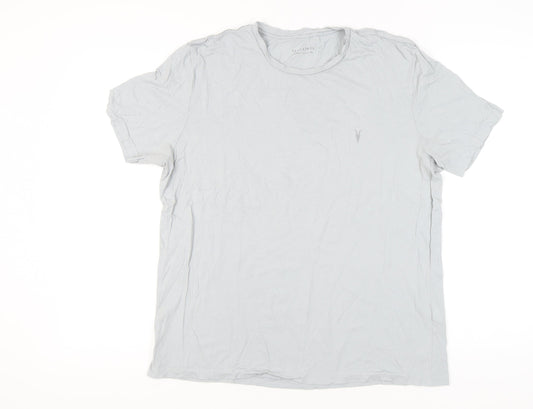AllSaints Men’s Grey 2XL Crew Neck T-Shirt Cotton Short Sleeve