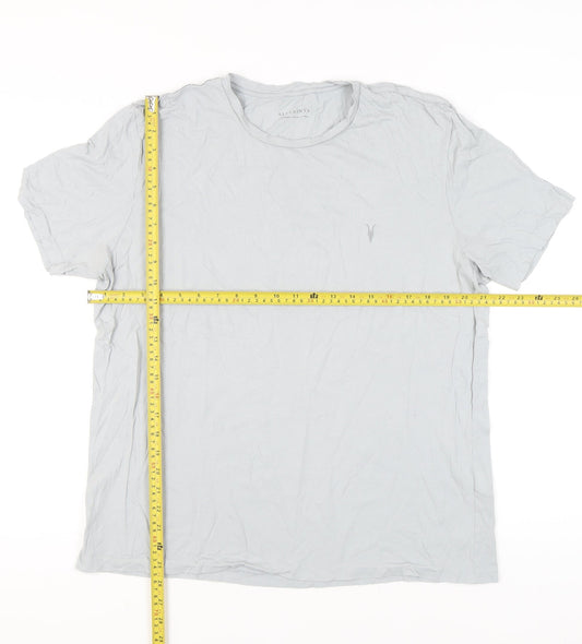 AllSaints Men’s Grey 2XL Crew Neck T-Shirt Cotton Short Sleeve