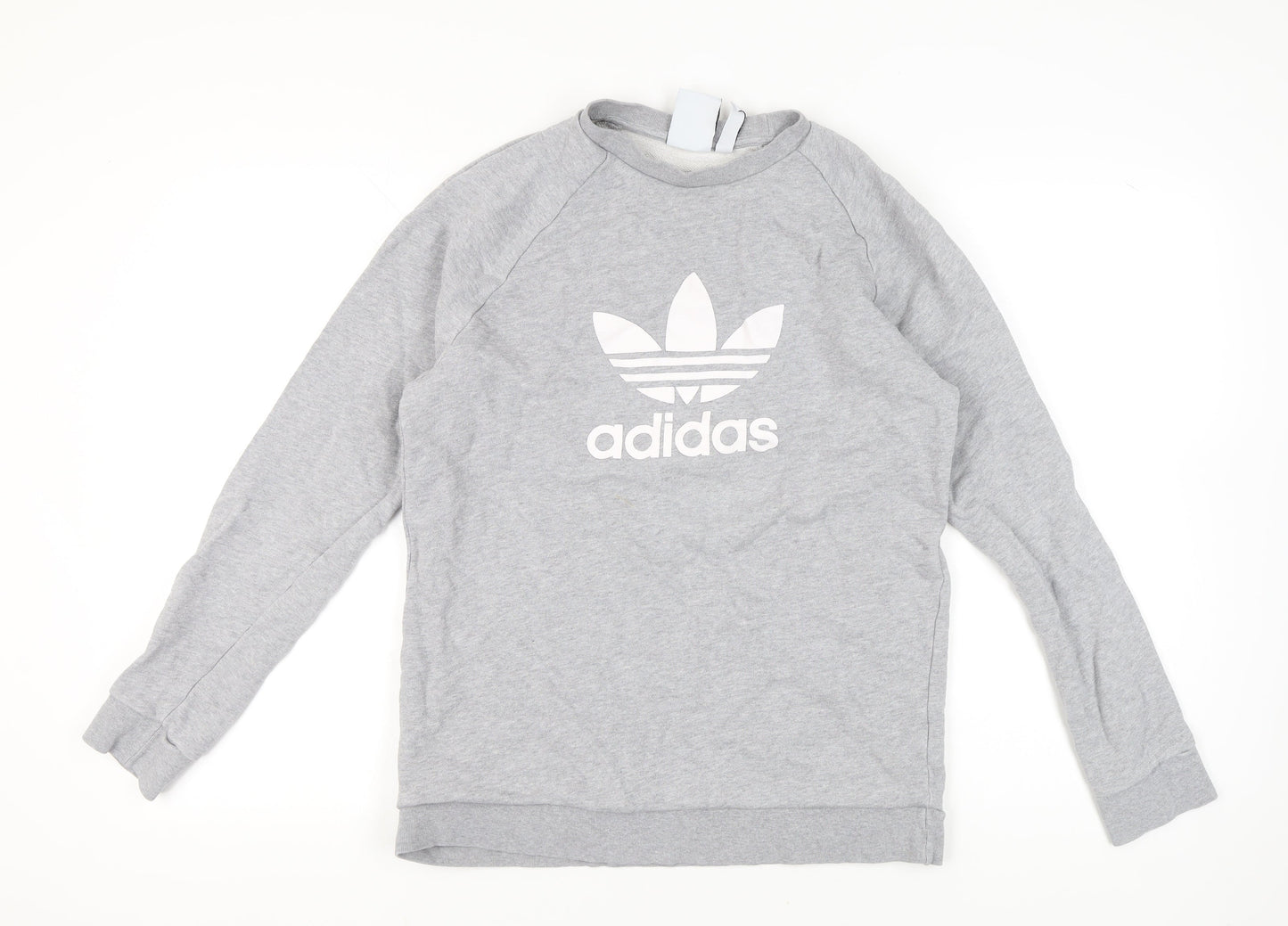 Adidas Men’s Grey Trefoil Crew Sweatshirt M Pullover Logo Sportswear
