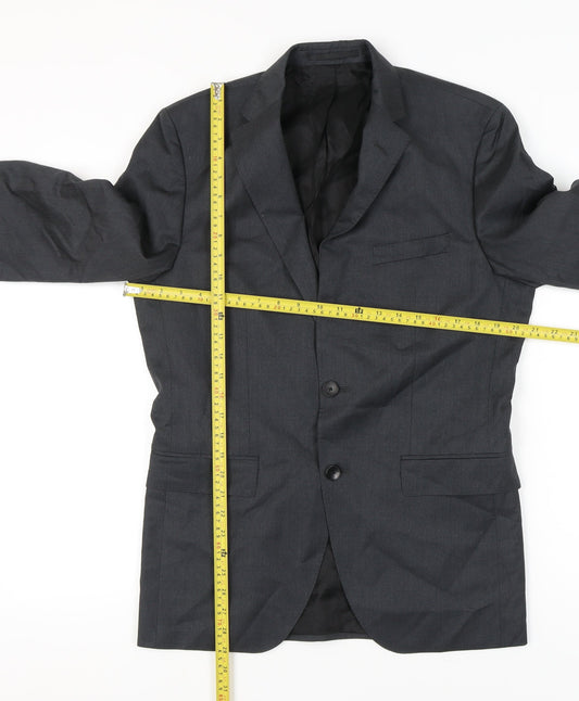 Hugo Boss Men’s Grey Wool Blazer Jacket Size 38R Regular Fit