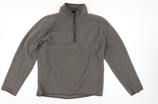 Peter Storm Mens Grey Fleece Sweatshirt M High Neck 1/2 Zip Pullover