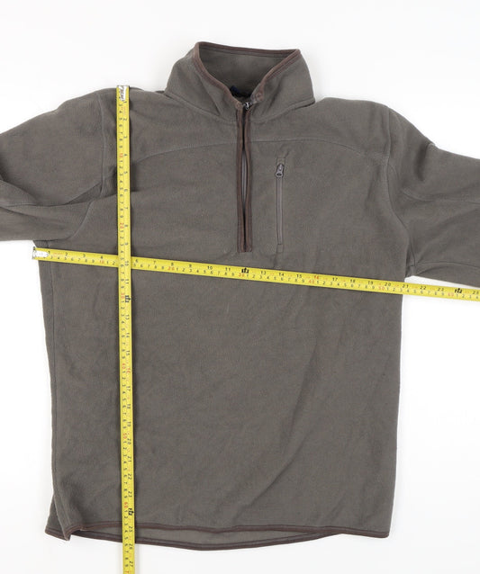 Peter Storm Mens Grey Fleece Sweatshirt M High Neck 1/2 Zip Pullover