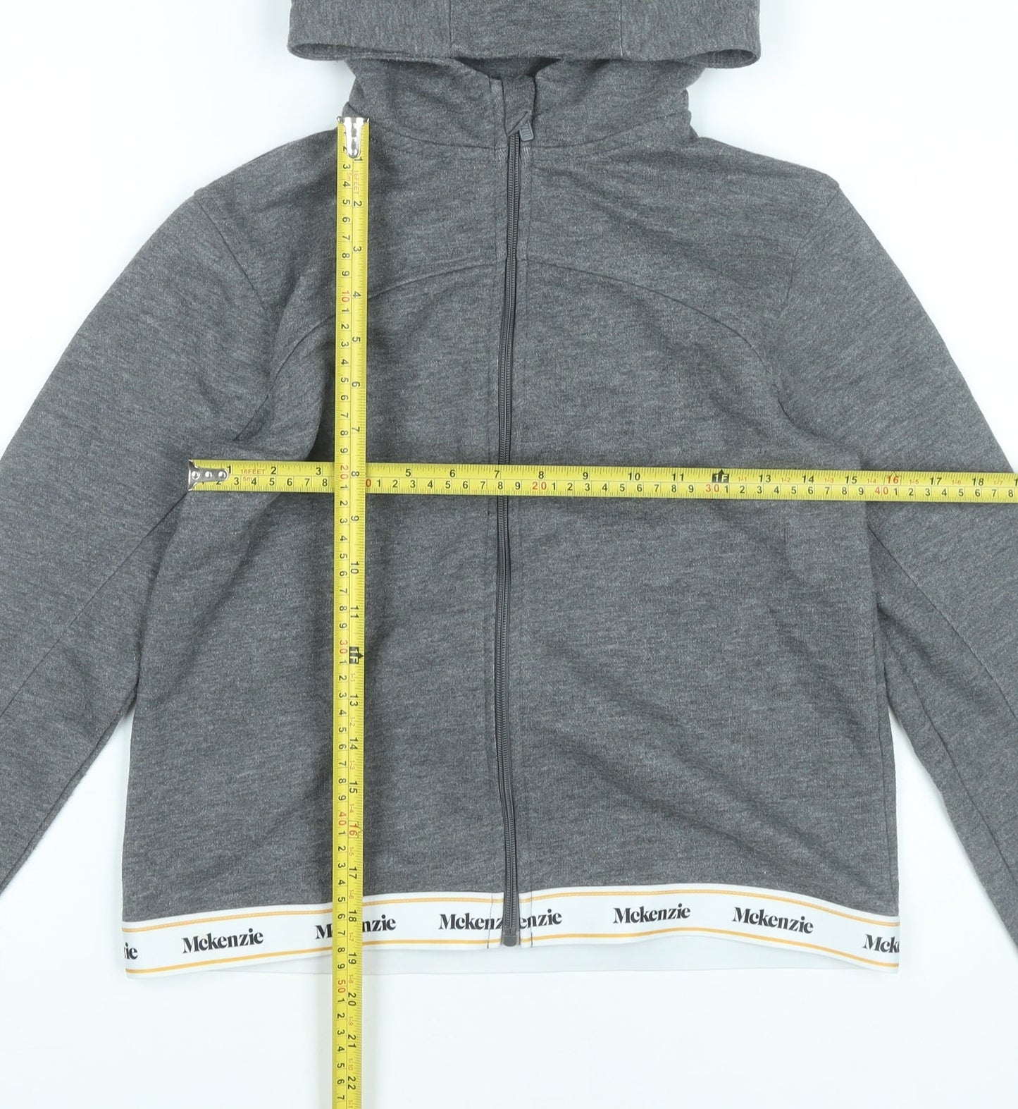 McKenzie Boys Grey Full Zip Hoodie 13-15 Years Casual Sportswear