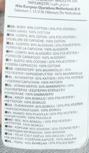 Nike Boys Grey Full Zip Hoodie 8-10 Years Regular Fit Sportswear