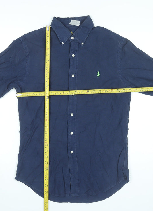 Ralph Lauren Men’s Blue Slim Fit Cotton Button-Up Shirt M