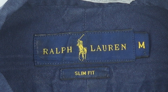 Ralph Lauren Men’s Blue Slim Fit Cotton Button-Up Shirt M
