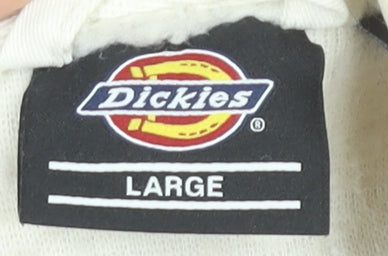 Dickies Women White Fleece Full Zip Jacket Size L Casual Outdoor