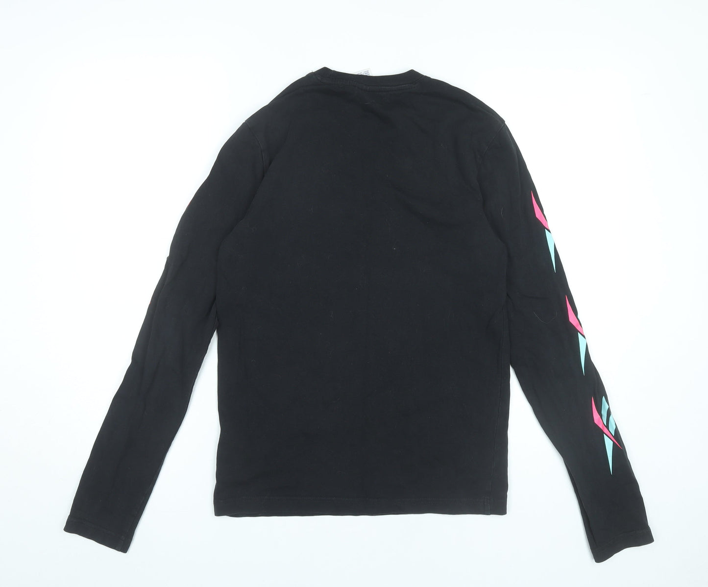Reebok Womens Black XS Long Sleeve Crew Neck Cotton T-Shirt