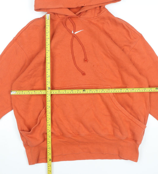 Nike Women’s Orange Hoodie Small Pullover Cotton Blend Casual