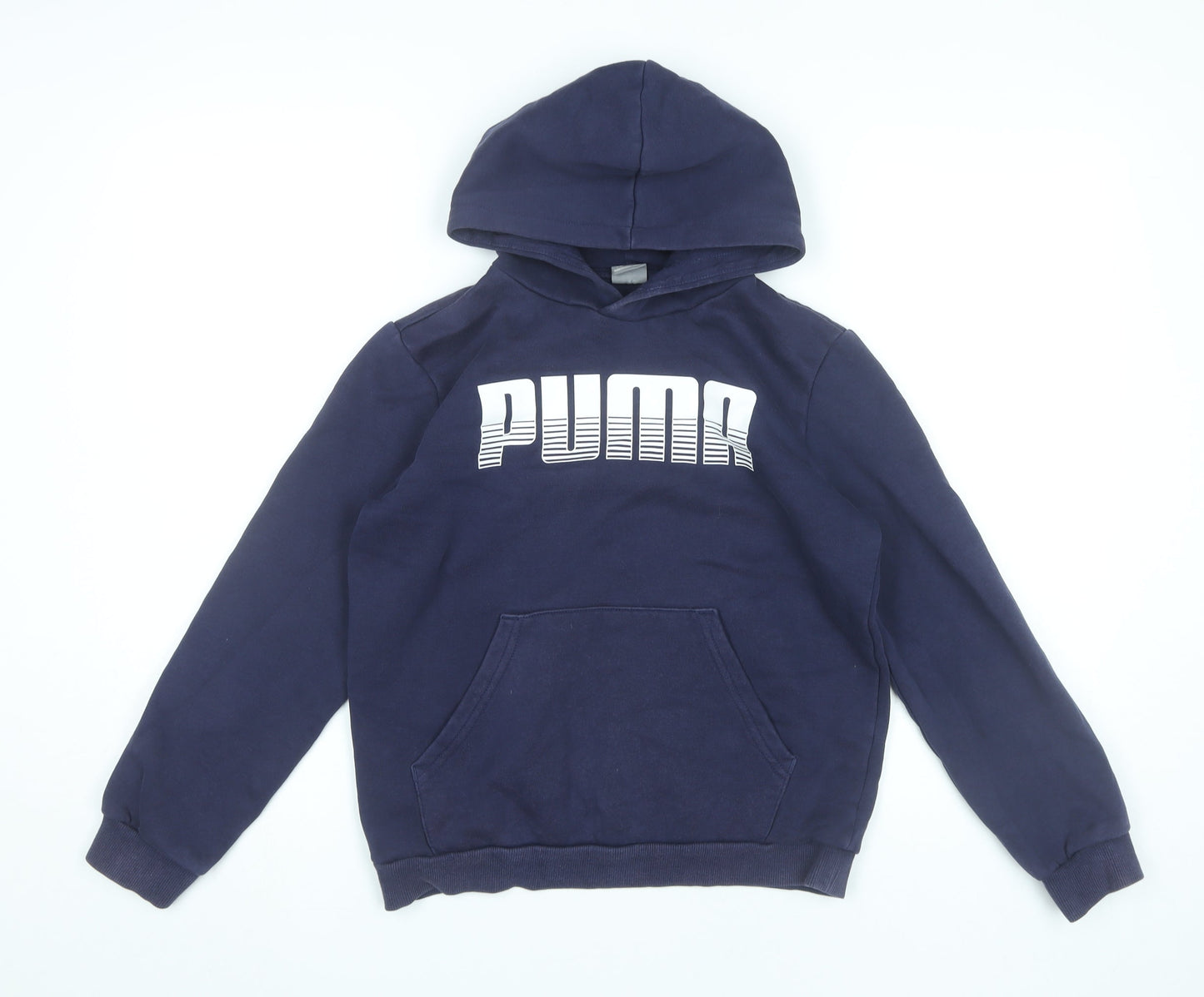 Puma Boys Blue Pullover Hoodie 13-14 Years Sports Casual Cotton