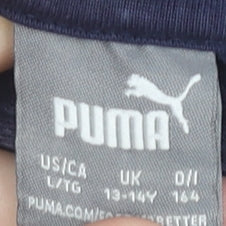 Puma Boys Blue Pullover Hoodie 13-14 Years Sports Casual Cotton