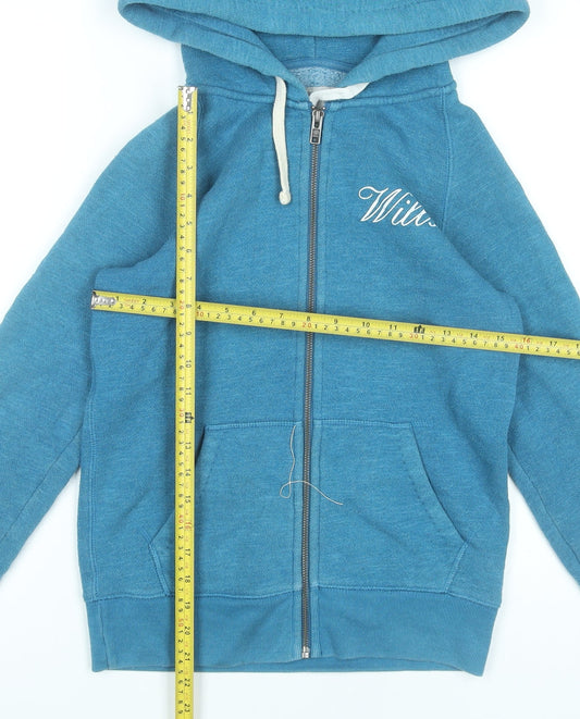 Jack Wills Women’s Blue Full Zip Hoodie UK 8 Cotton Blend