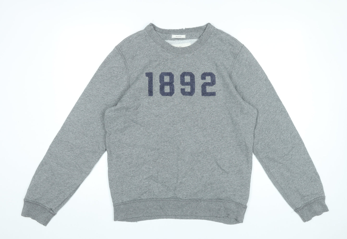 Abercrombie & Fitch Men Grey M Pullover Sweatshirt 1892 Logo